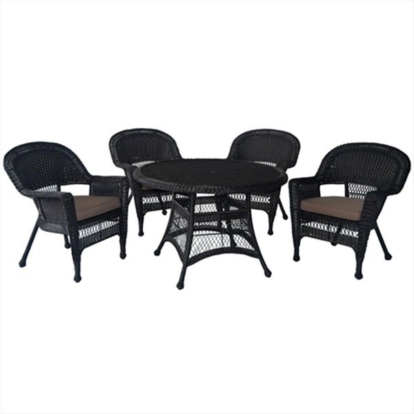 Propation 5 Piece Espresso Wicker Dining Set - Brown Cushions PR2593364